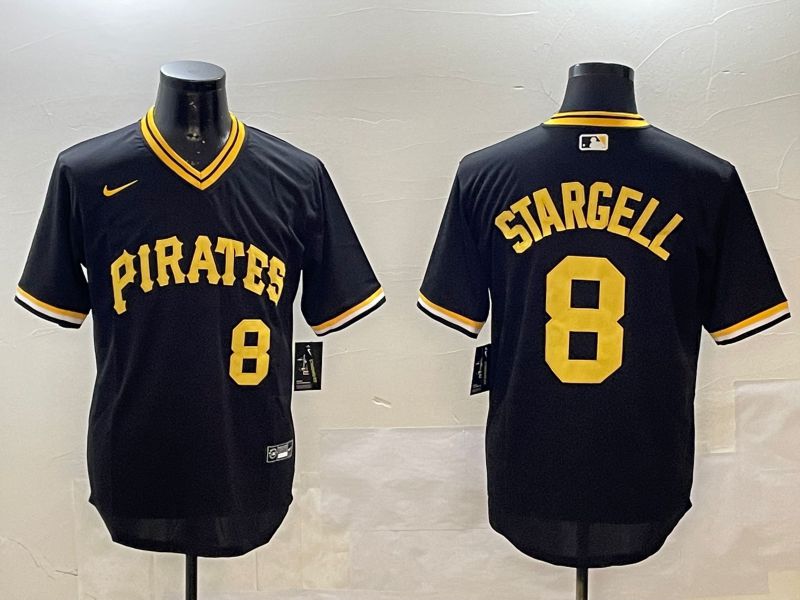 Men Pittsburgh Pirates #8 Stargell Black Throwback 2025 Nike MLB Jersey style 2->youth nfl jersey->Youth Jersey
